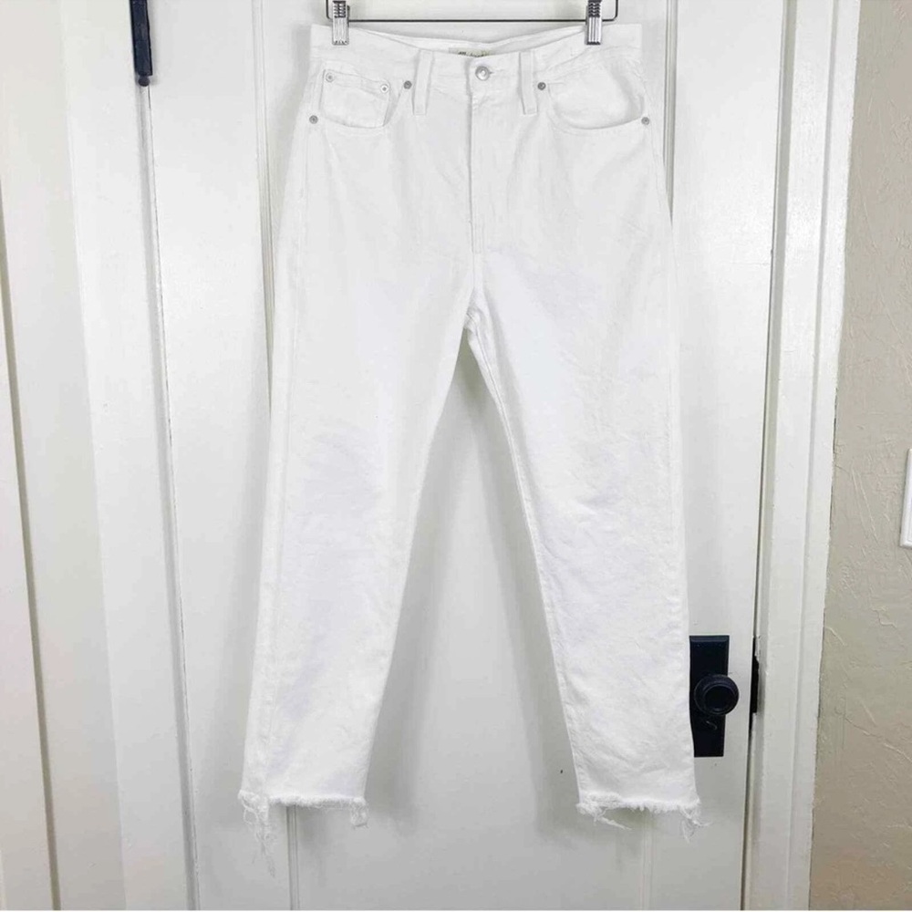 Madewell The High-Rise Slim Crop Boyjean White Denim Size 27 MSRP $128 - Picture 5 of 11